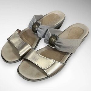 NAOT LIKE NEW Pinotage‎ Leather Stretch Wedge Sandals Size 39/8.5